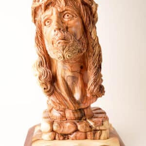 Jesus face olive wood